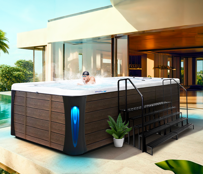 Calspas hot tub being used in a family setting - Warren